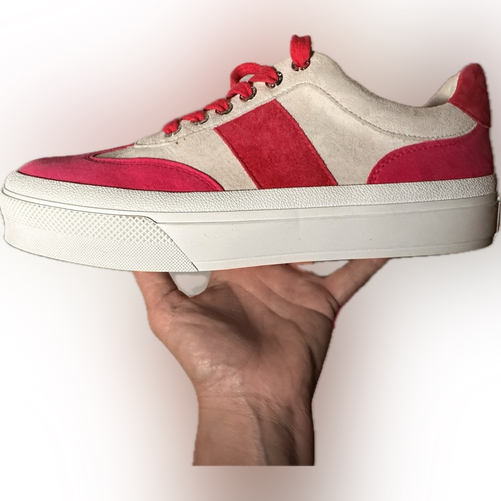 J Slides NYC Suede Platform Sneakers 2 Tone Pink-Women’s 8M-NEW